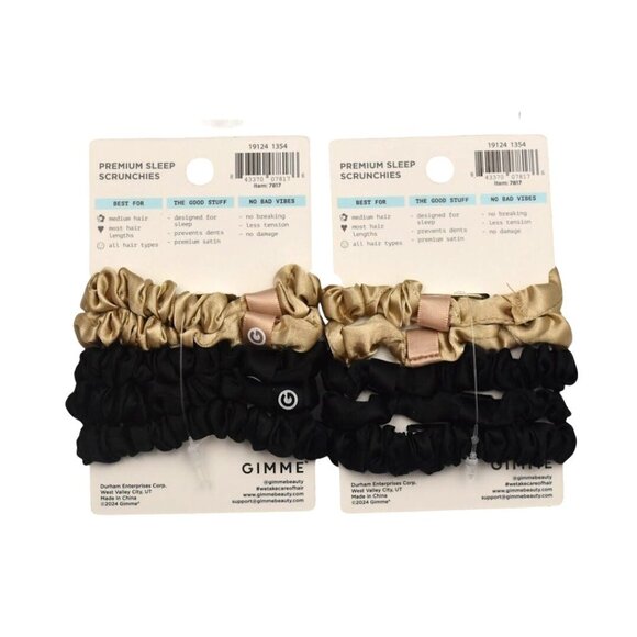 2 Gimme Medium Hair Premium Sleep Scrunchies 5-Pack Silky Soft No Dent Firm Hold - Picture 2 of 2